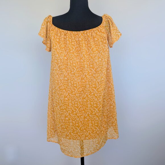 Forever 21 | Size Small Mustard Floral Mini Scoop Dress Liner - Picture 4 of 4